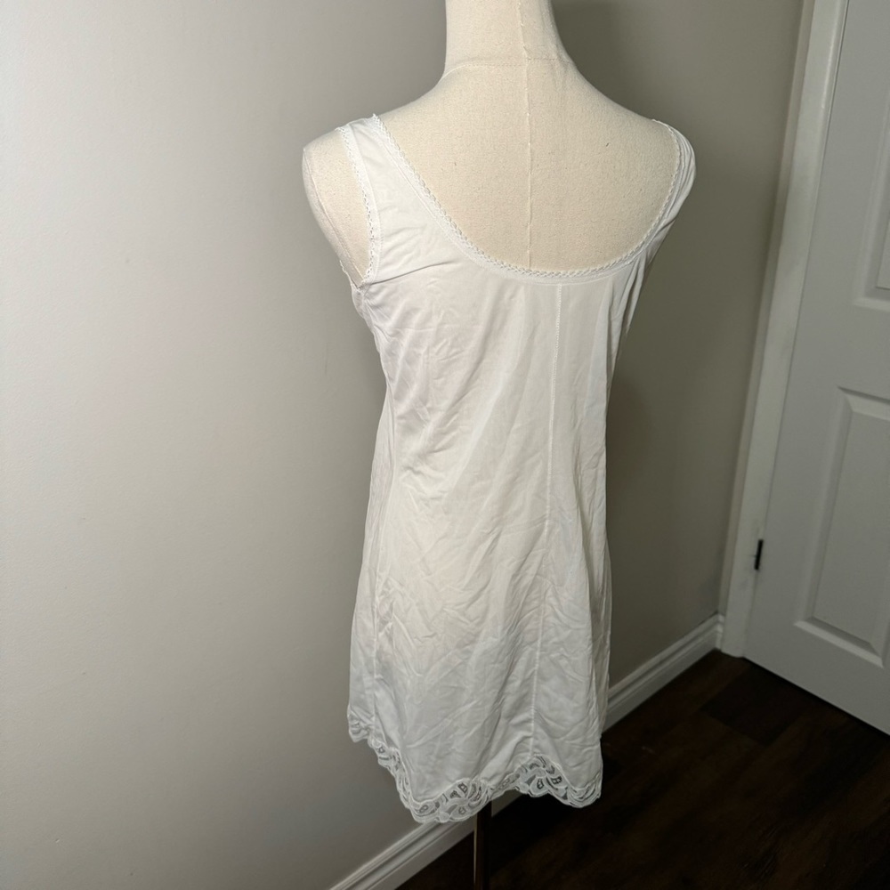 Vintage nylon and lace cottagecore mini slip lingerie  dress M - Picture 4 of 4